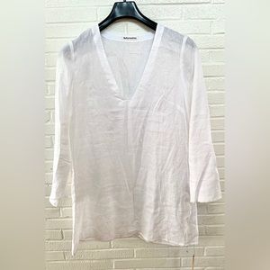 $REFORMATION Ostuni Linen V-Neck Dress L